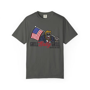 Grill Baby Grill T-Shirt — Patriotic BBQ Flag Graphic Tee